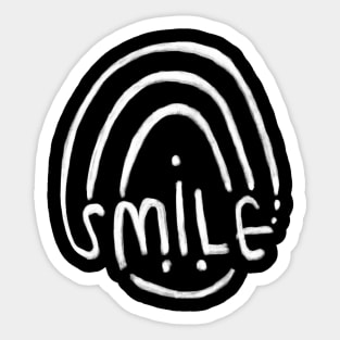 Cute White Rainbow Smile. Stay positive! Sticker